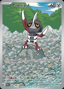 Pawniard 142/086 Illustration Rare – Black Bolt Pokémon card