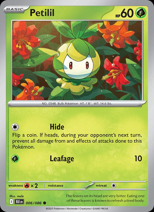 Petilil 006/086 Black Bolt Pokémon card
