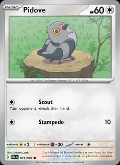 Pidove 071/086 Common – Black Bolt Pokémon card