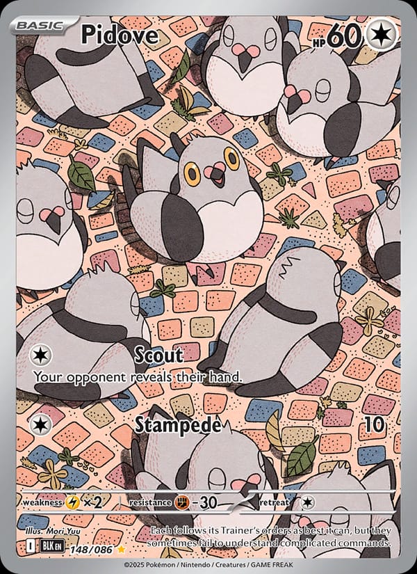 Pidove 148/086 Black Bolt Pokémon card