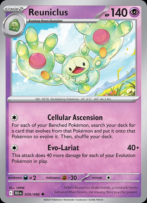 Reuniclus 039/086 Black Bolt Pokémon card
