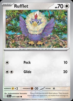 Rufflet 077/086 Common – Black Bolt Pokémon card