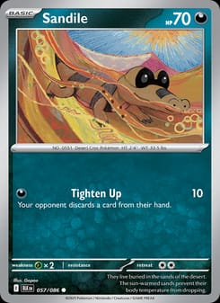 Sandile 057/086 Common – Black Bolt Pokémon card