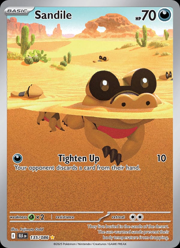 Sandile 135/086 Black Bolt Pokémon card