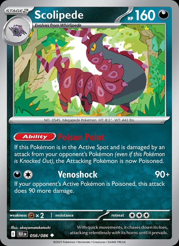 Scolipede 056/086 Black Bolt Pokémon card