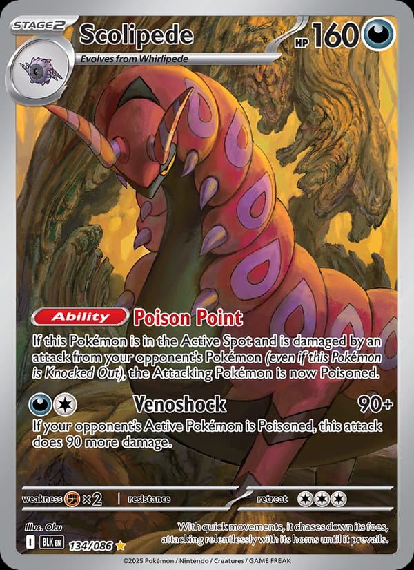 Scolipede 134/086 Black Bolt Pokémon card