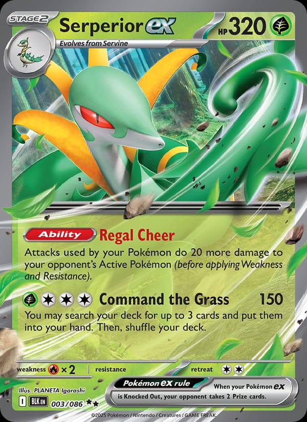 Serperior ex 003/086 Black Bolt Pokémon card