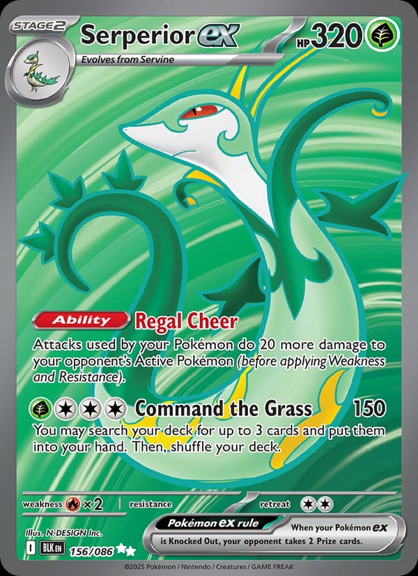 Serperior ex 156/086 Black Bolt Pokémon card