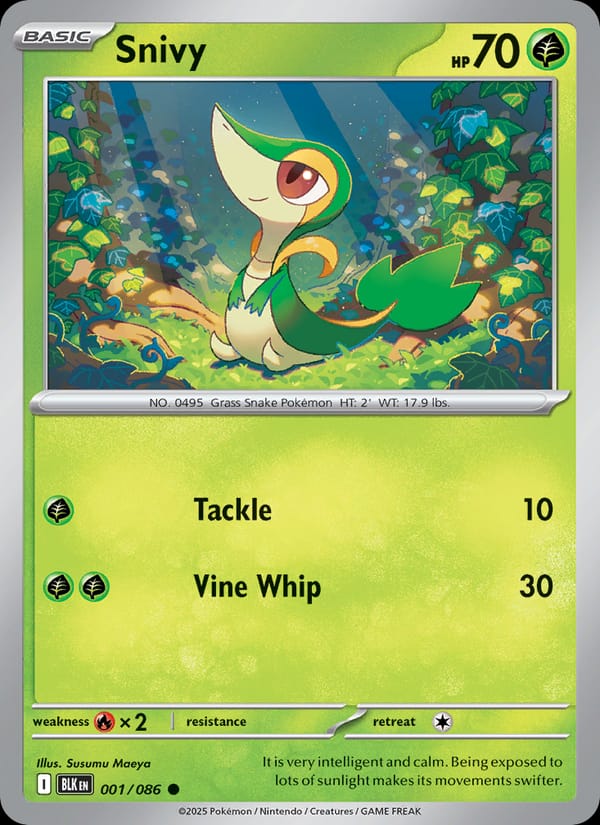 Snivy 001/086 Black Bolt Pokémon card