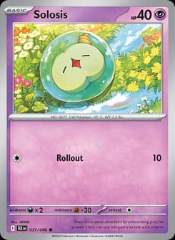 Solosis 037/086 Common – Black Bolt Pokémon card