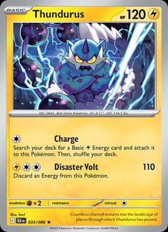 Thundurus 033/086 Rare – Black Bolt Pokémon card