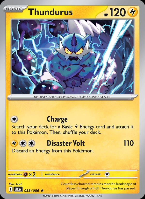 Thundurus 033/086 Black Bolt Pokémon card