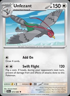 Unfezant 073/086 Uncommon – Black Bolt Pokémon card