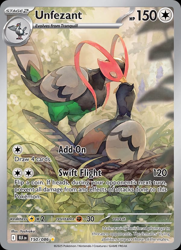 Unfezant 150/086 Black Bolt Pokémon card