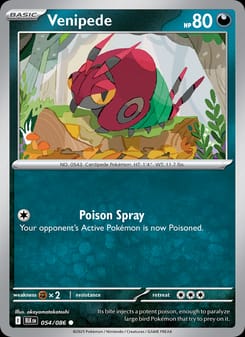 Venipede 054/086 Common – Black Bolt Pokémon card