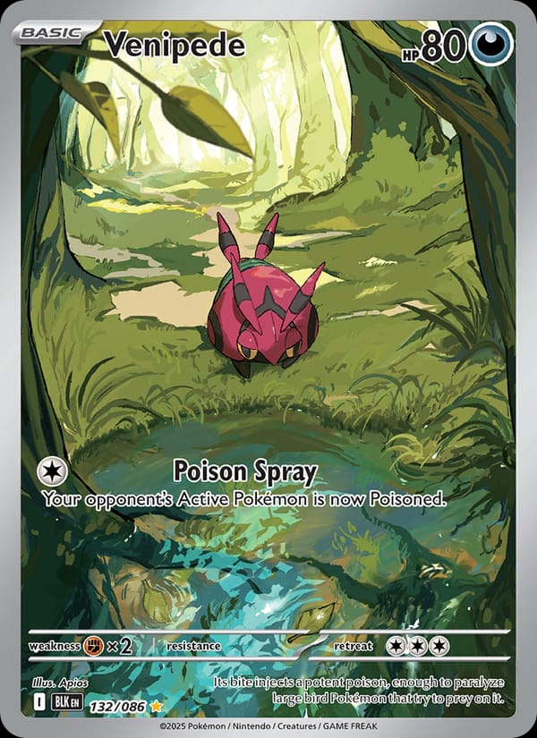 Venipede 132/086 Black Bolt Pokémon card