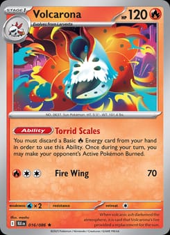 Volcarona 016/086 Rare – Black Bolt Pokémon card