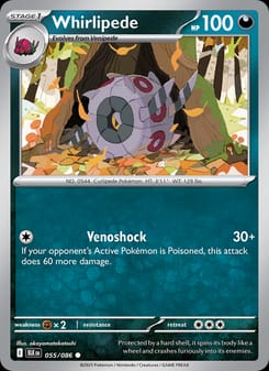 Whirlipede 055/086 Common – Black Bolt Pokémon card