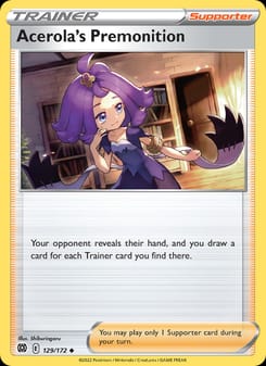 Acerola's Premonition 129/172 Uncommon – Brilliant Stars Pokémon card