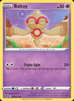 Baltoy 058/172 Common – Brilliant Stars Pokémon card