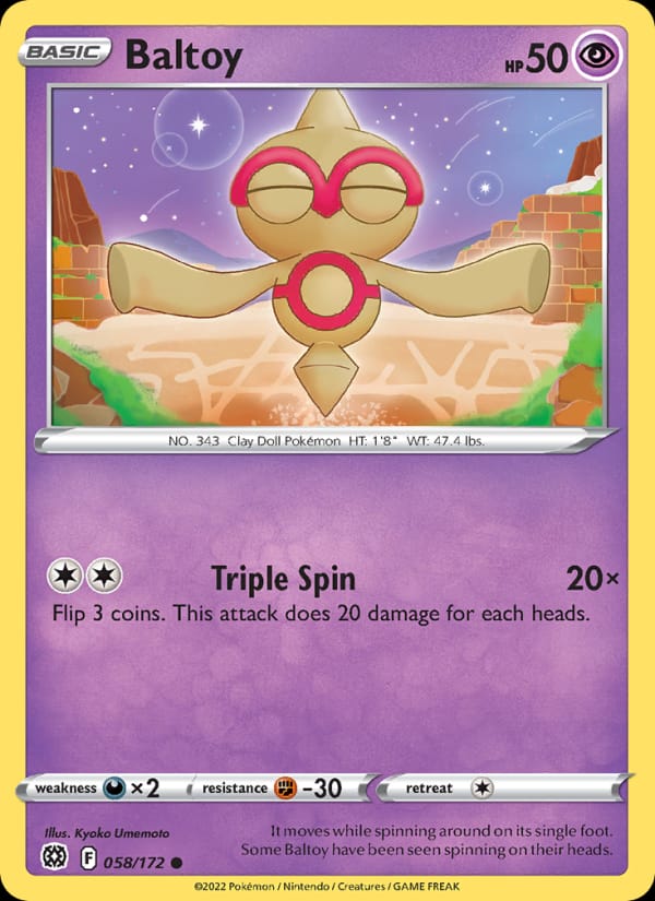 Baltoy 058/172 Brilliant Stars Pokémon card