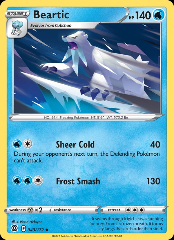 Beartic 043/172 Brilliant Stars Pokémon card