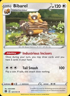 Bibarel 121/172 Holo Rare – Brilliant Stars Pokémon card