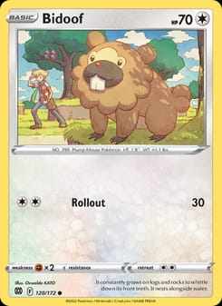 Bidoof 120/172 Common – Brilliant Stars Pokémon card