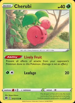 Cherubi 012/172 Common – Brilliant Stars Pokémon card