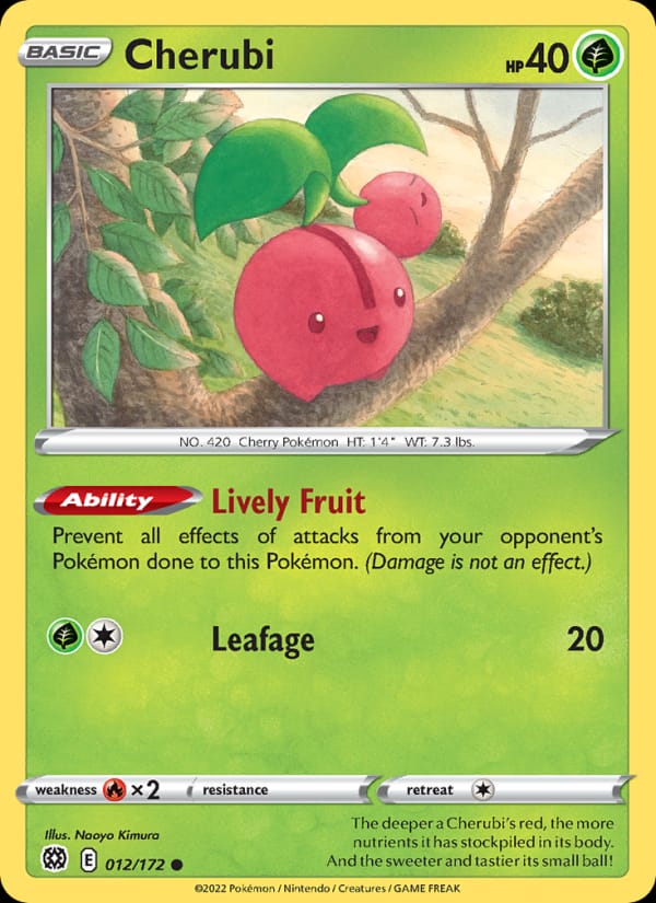 Cherubi 012/172 Brilliant Stars Pokémon card