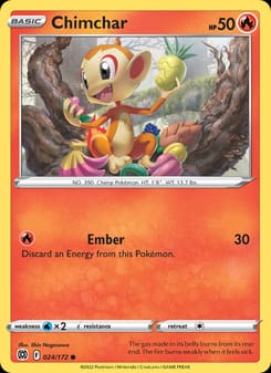 Chimchar 024/172 Common – Brilliant Stars Pokémon card