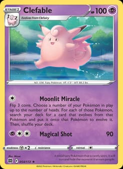 Clefable 054/172 Rare – Brilliant Stars Pokémon card