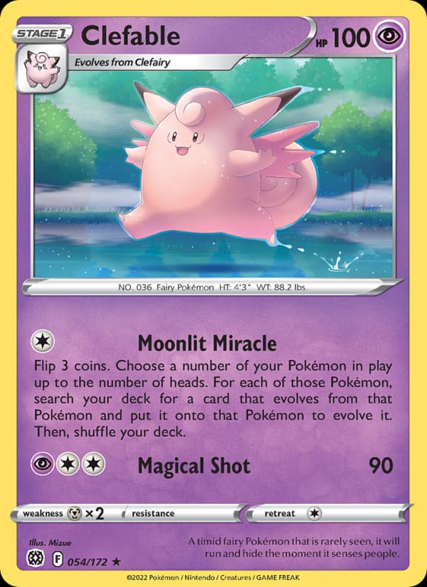 Clefable 054/172 Brilliant Stars Pokémon card