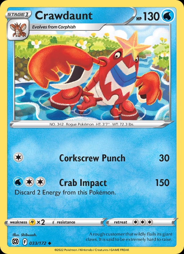Crawdaunt 033/172 Brilliant Stars Pokémon card