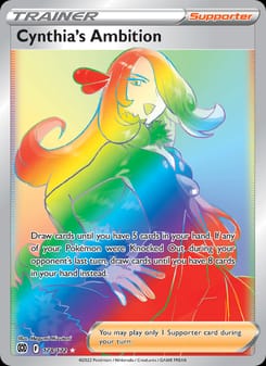 Cynthia's Ambition 178/172 Secret Rare – Brilliant Stars Pokémon card
