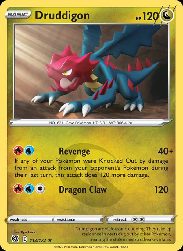 Druddigon 113/172 Brilliant Stars Pokémon card