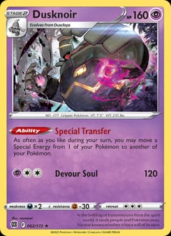 Dusknoir 062/172 Holo Rare – Brilliant Stars Pokémon card