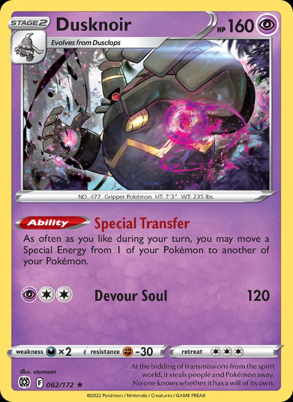 Dusknoir 062/172 Brilliant Stars Pokémon card