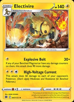 Electivire 047/172 Rare – Brilliant Stars Pokémon card