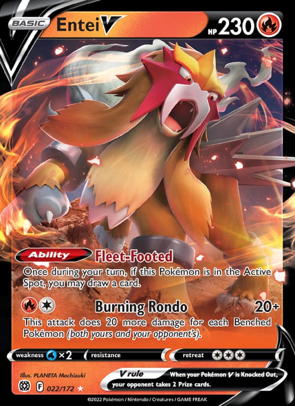 Entei V 022/172 Brilliant Stars Pokémon card
