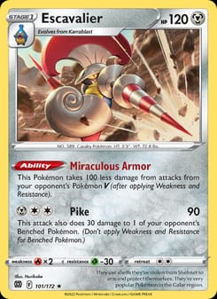 Escavalier 101/172 Rare – Brilliant Stars Pokémon card