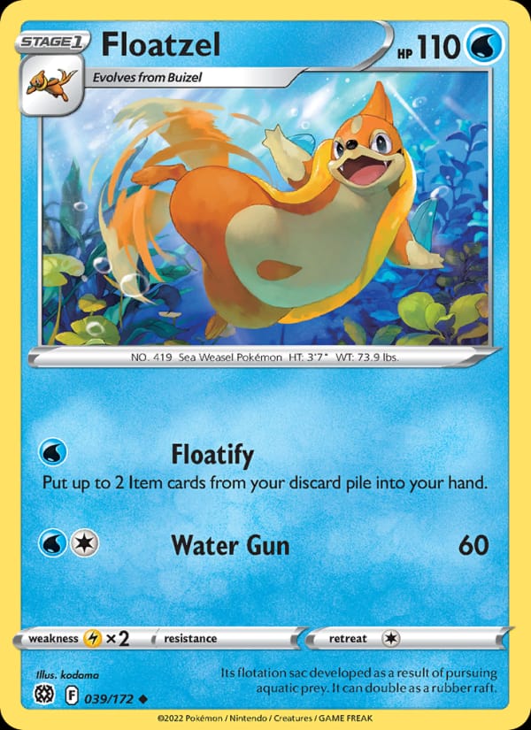 Floatzel 039/172 Brilliant Stars Pokémon card