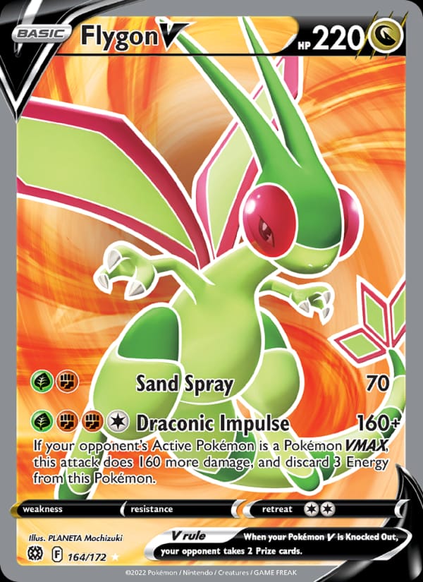 Flygon V 164/172 Brilliant Stars Pokémon card