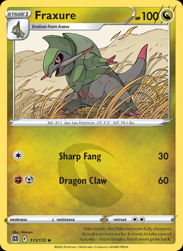 Fraxure 111/172 Brilliant Stars Pokémon card