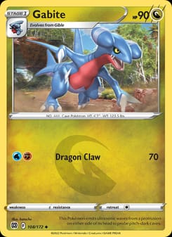 Gabite 108/172 Uncommon – Brilliant Stars Pokémon card
