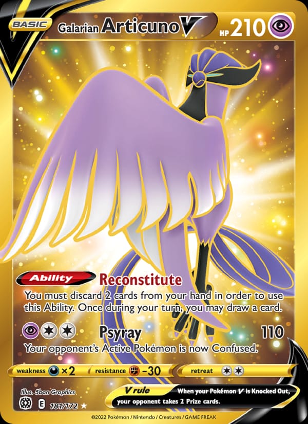 Galarian Articuno V 181/172 Brilliant Stars Pokémon card