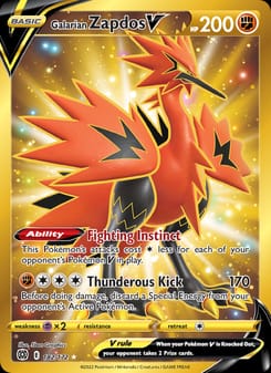 Galarian Zapdos V 182/172 Secret Rare – Brilliant Stars Pokémon card