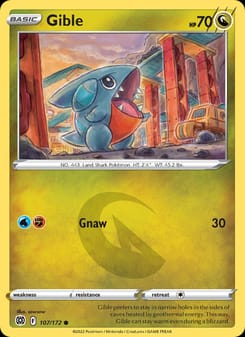 Gible 107/172 Common – Brilliant Stars Pokémon card