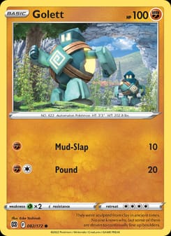 Golett 082/172 Common – Brilliant Stars Pokémon card