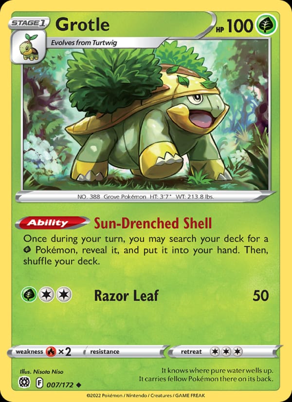 Grotle 007/172 Brilliant Stars Pokémon card